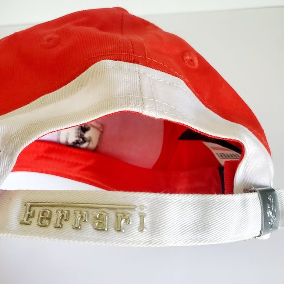 OFFICIAL FERRARI Race Cap Quality Embroidered Logo Flag Stars Academia Movie Red - Picture 9 of 10